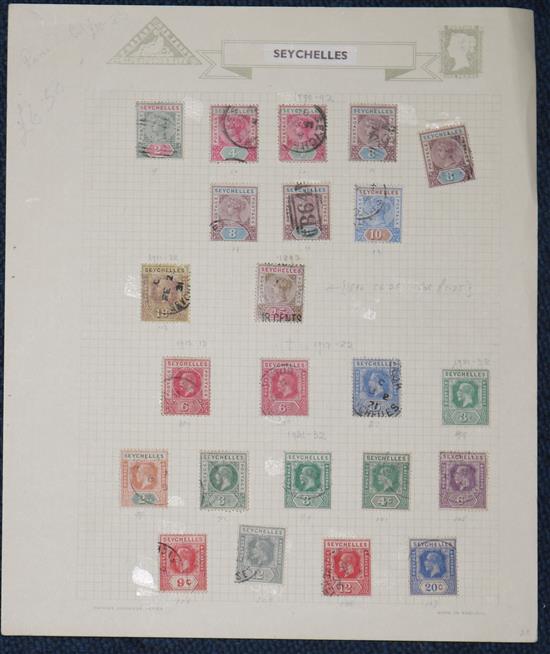 A QV to QEII selection of British Empire stamps in a stockbook